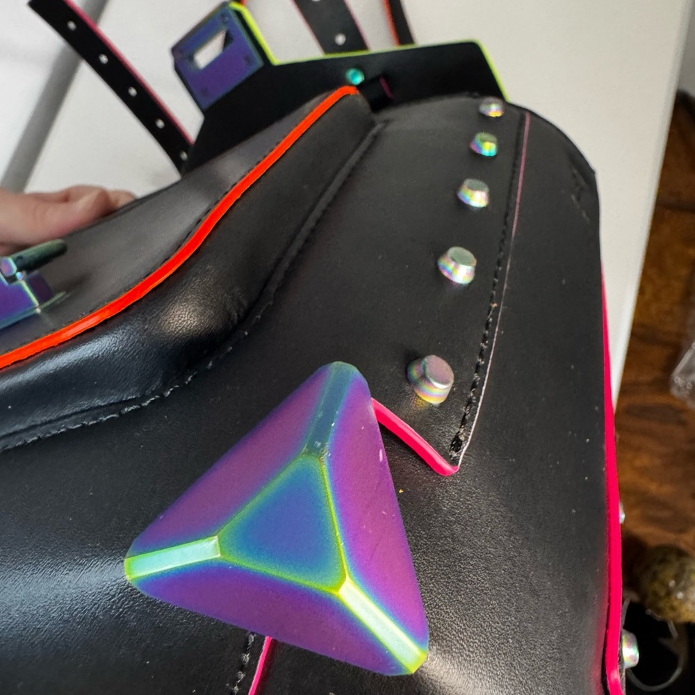 Michael Kors Black Satchel with Multicolor Trim - Picture 14 of 16